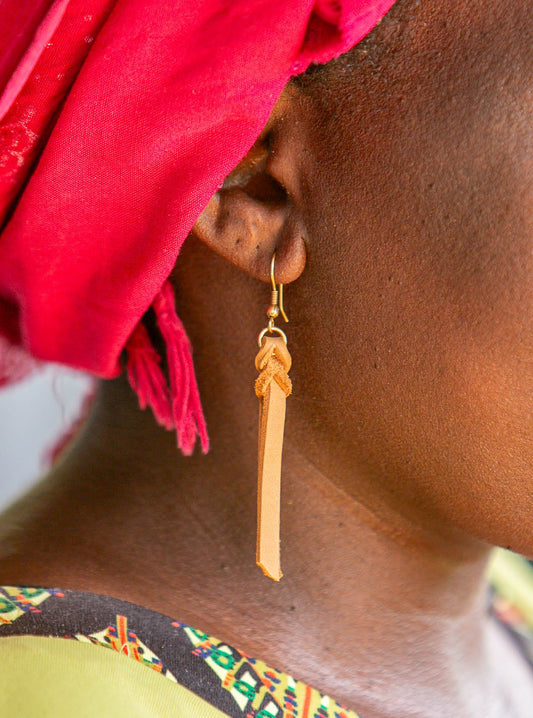 Braided Leather Earrings