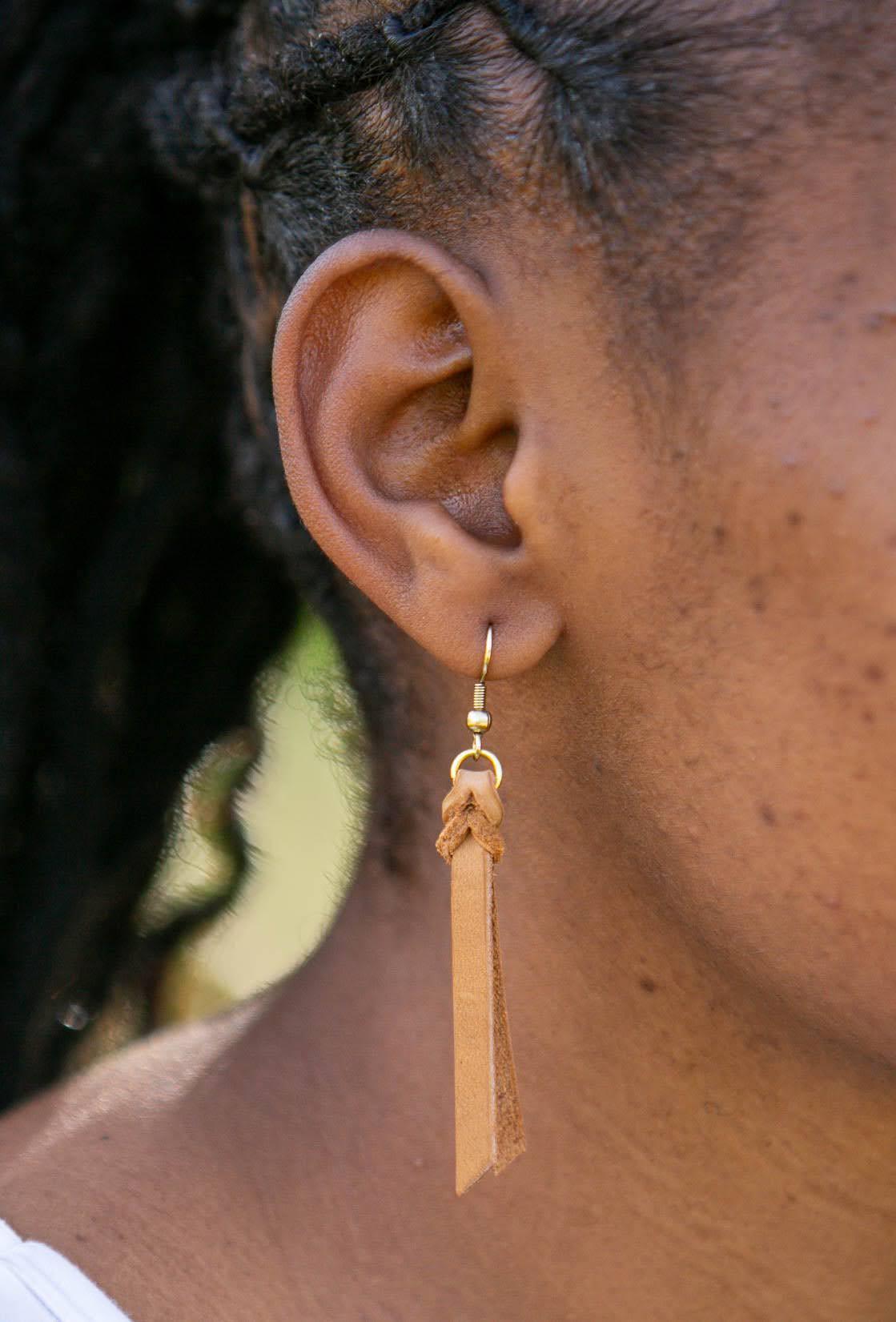 Braided Leather Earrings