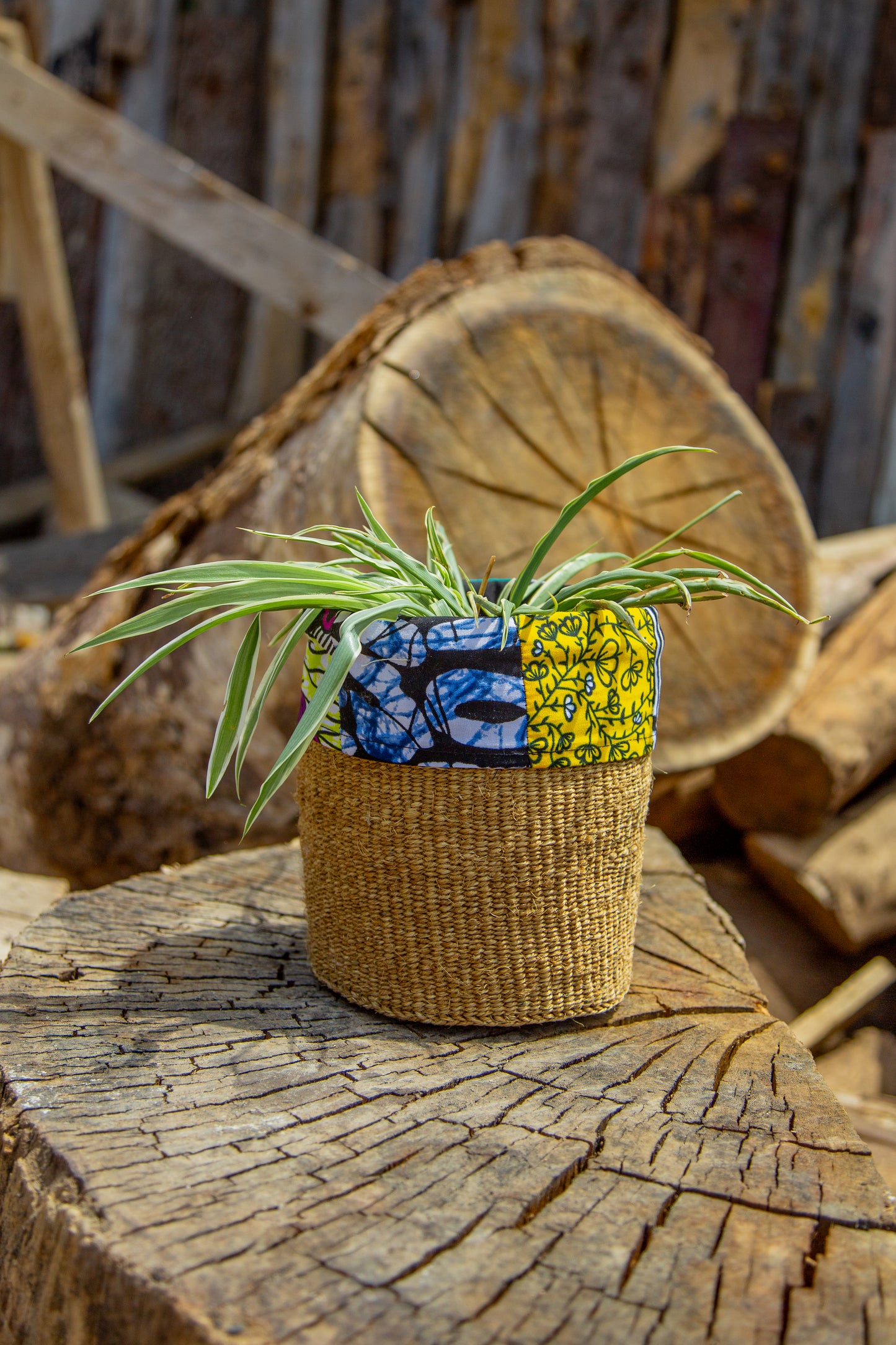 Woven Patchwork Planter