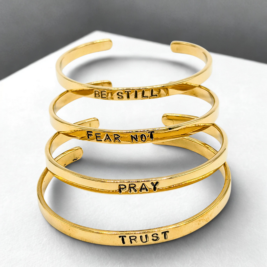 Living Word Brass Cuff Bracelet