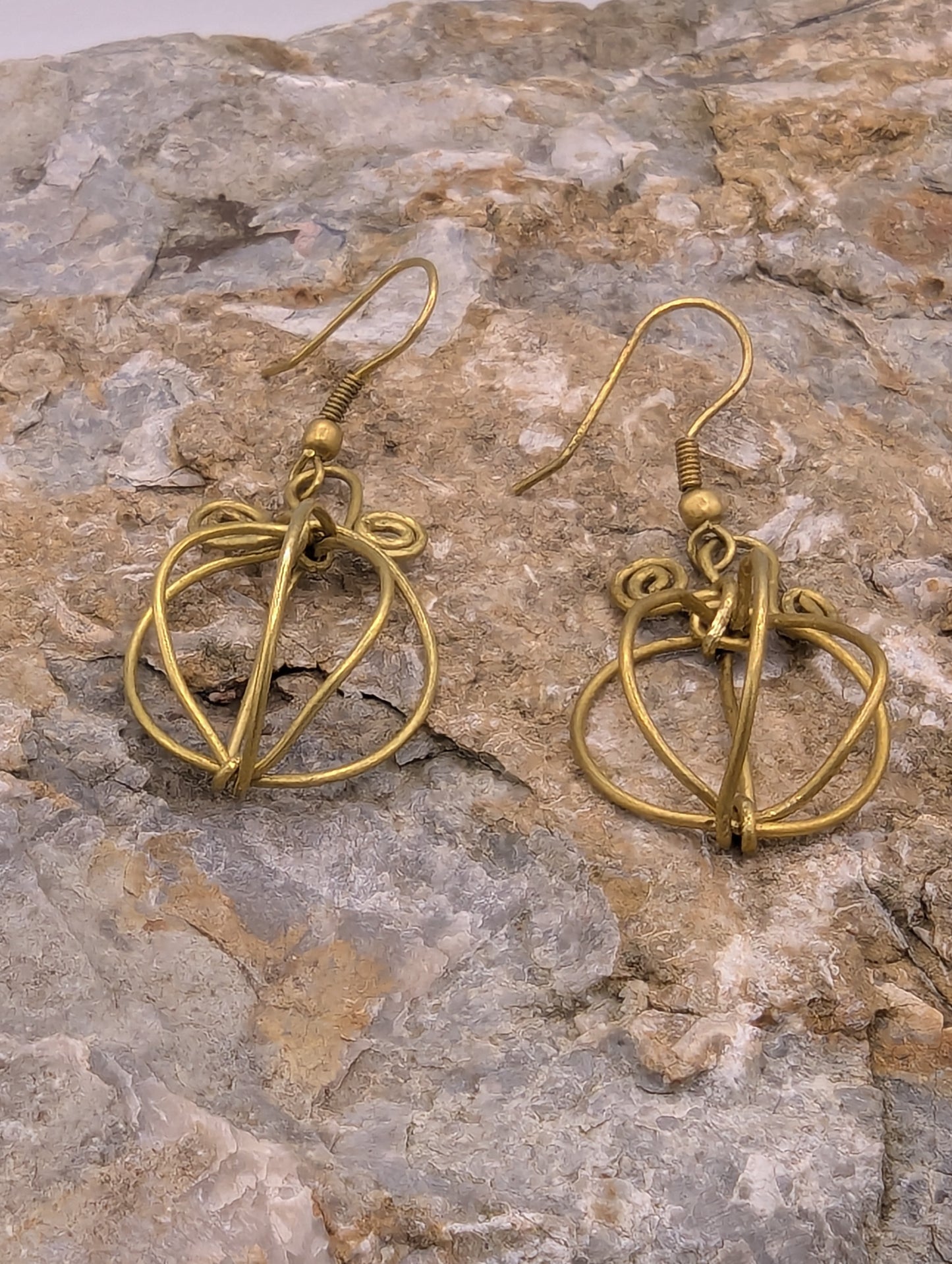 Wire Pumpkin Earrings