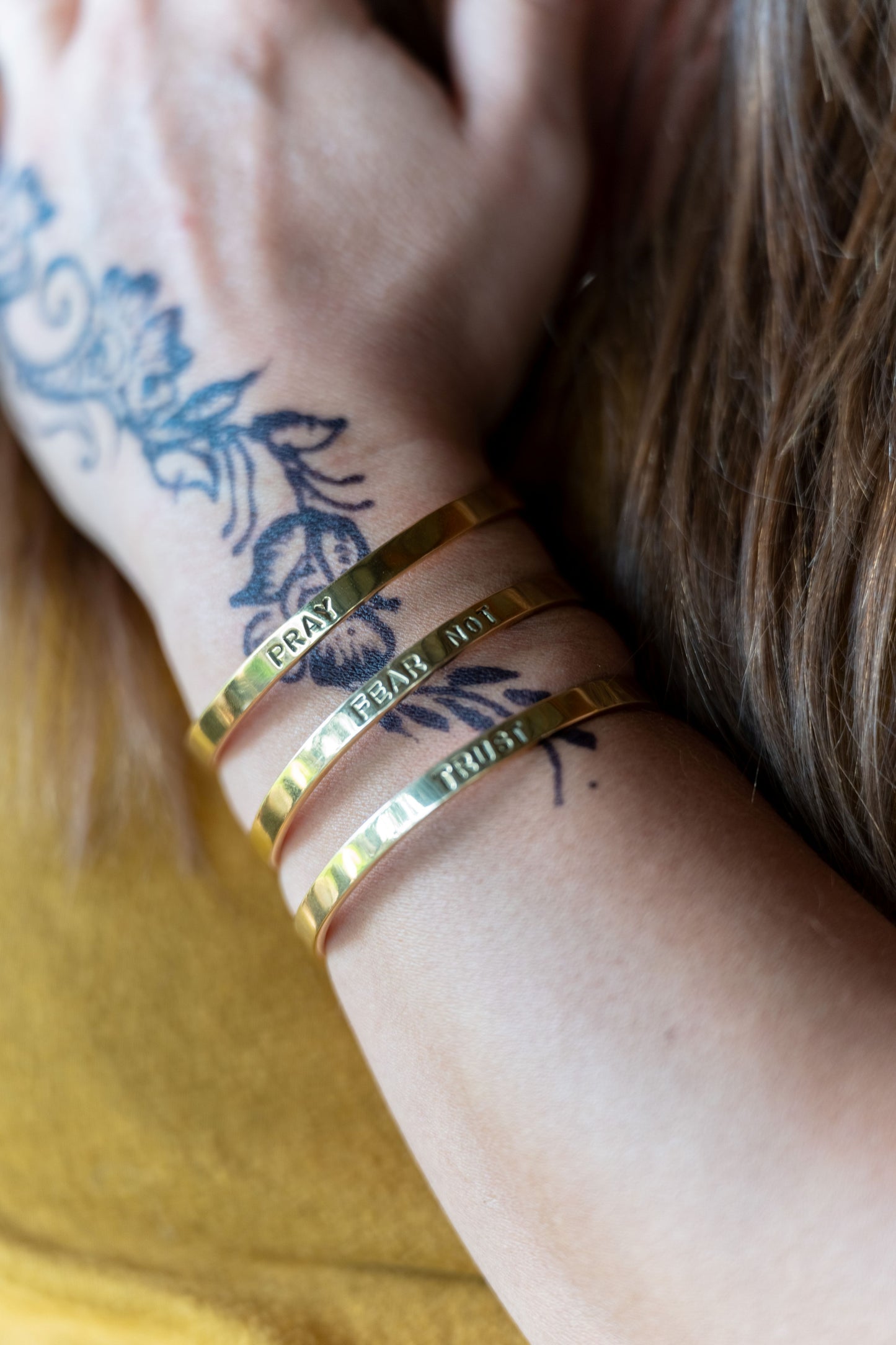 Living Word Brass Cuff Bracelet