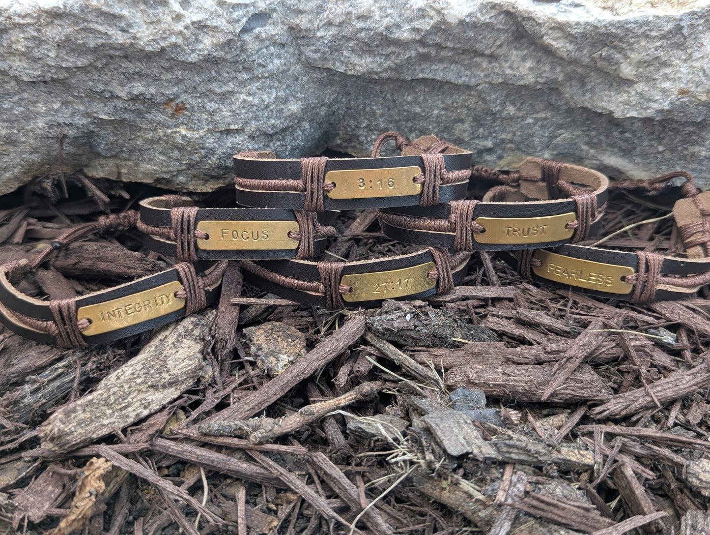 Faith Forged Leather Wrap Bracelet