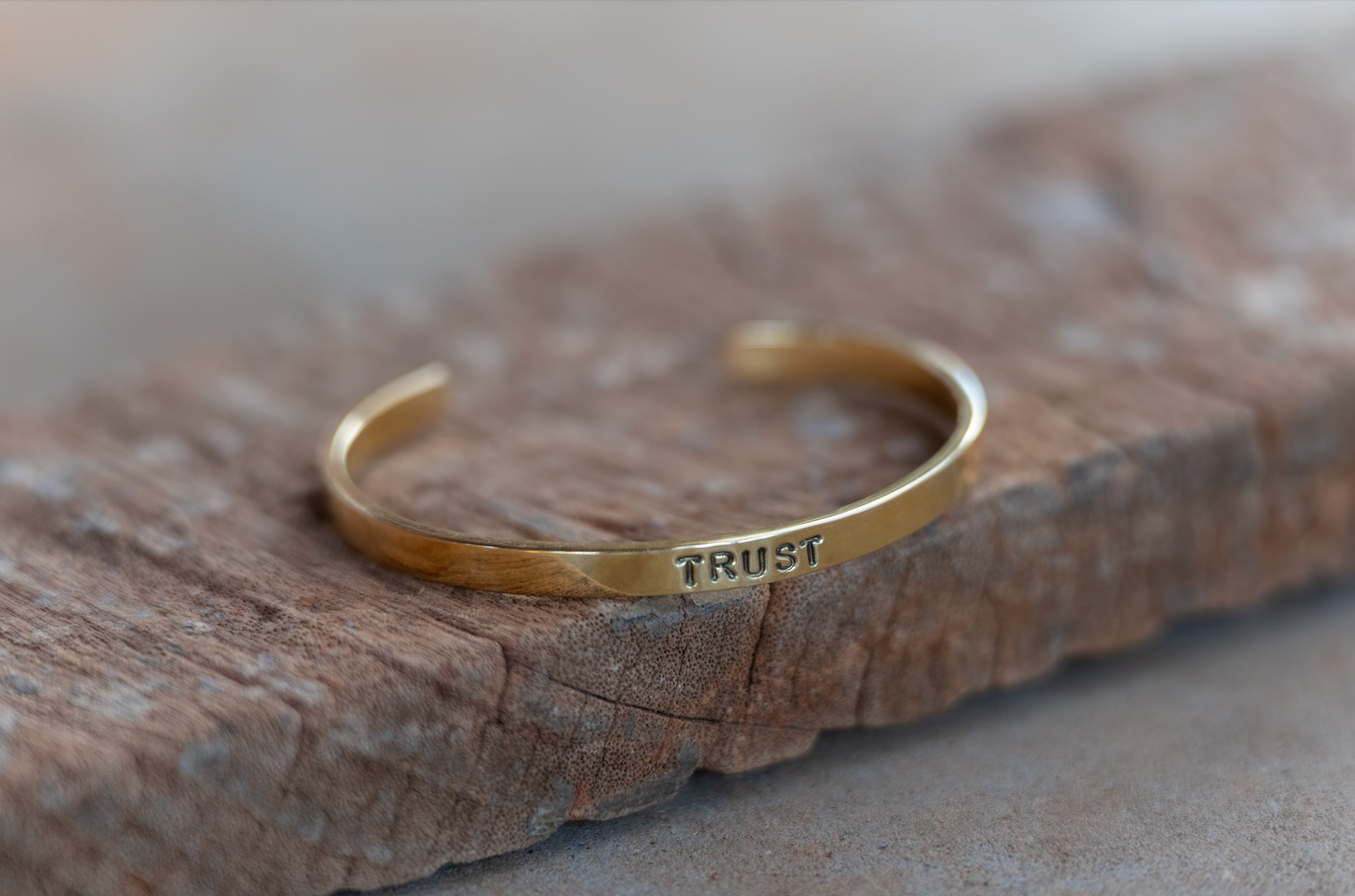 Living Word Brass Cuff Bracelet