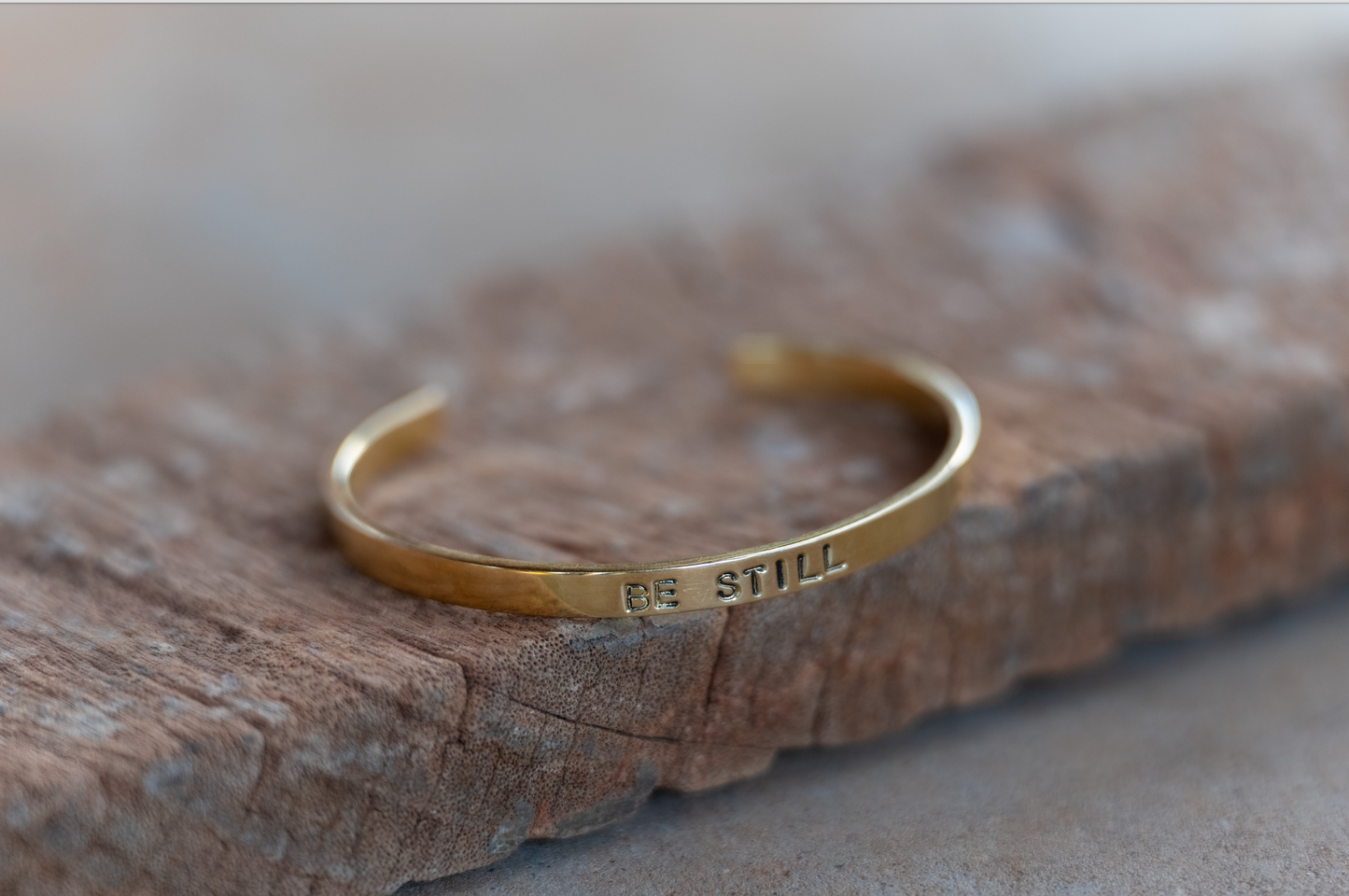 Living Word Brass Cuff Bracelet