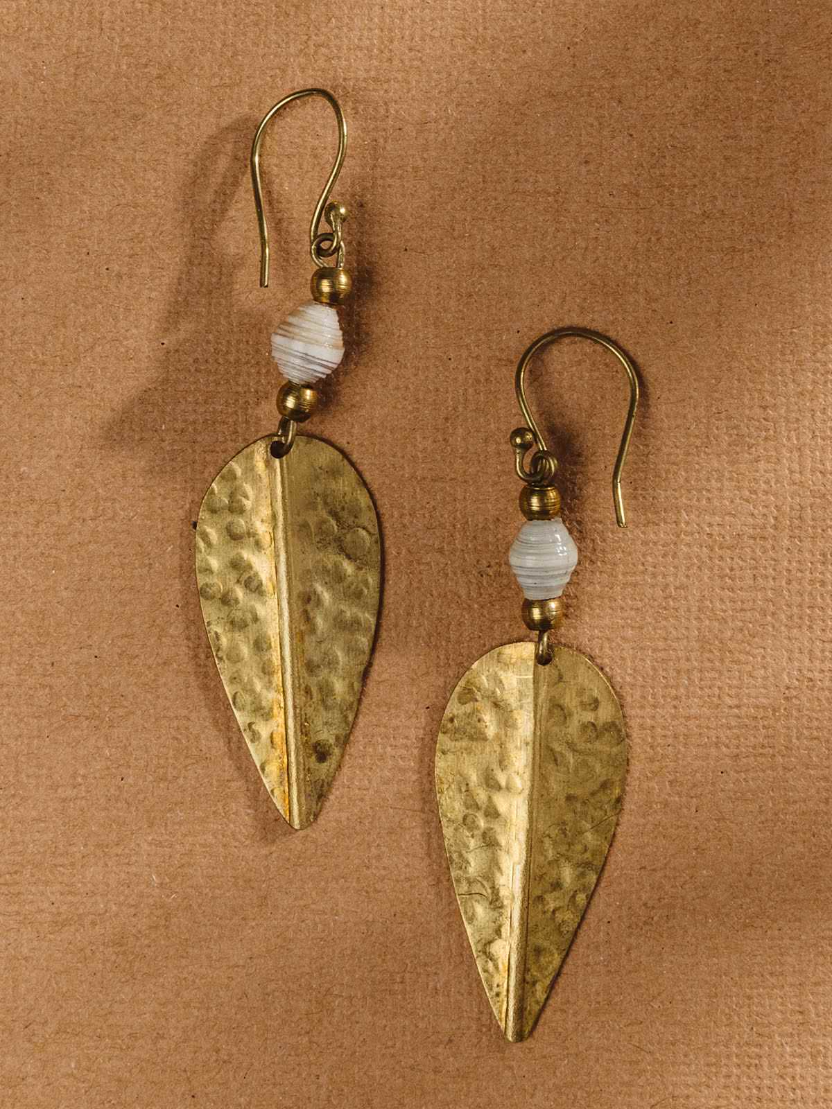 Brass Leaf Earrings