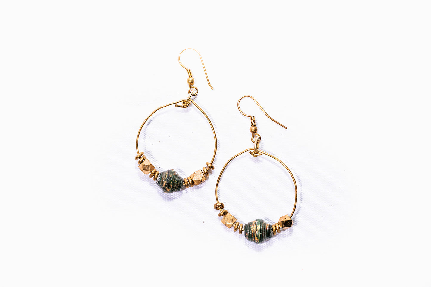 Paper Bead Hoop Earrings