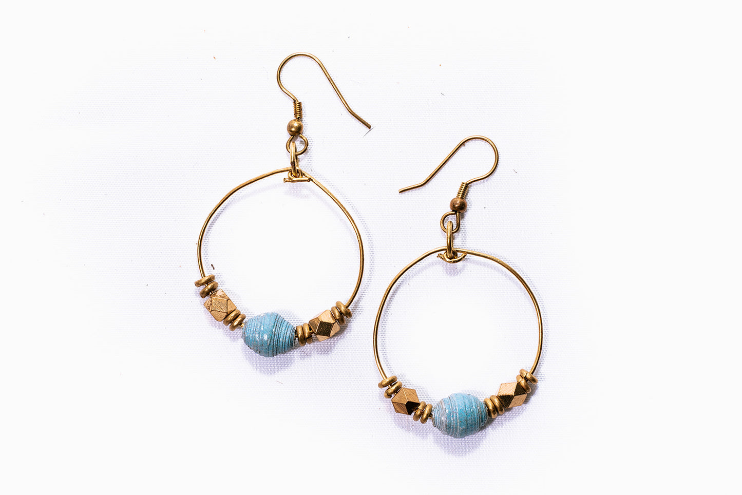 Paper Bead Hoop Earrings