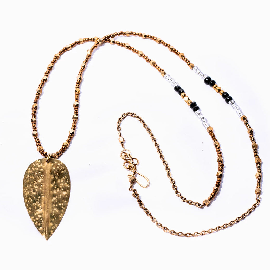 Brass Leaf Necklace