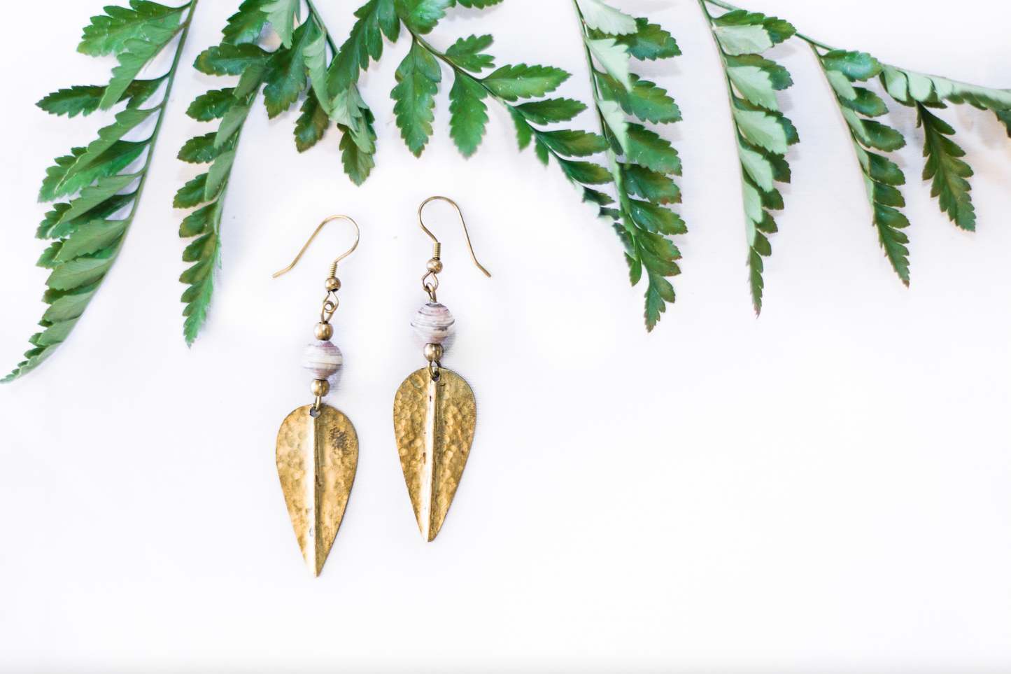 Brass Leaf Earrings