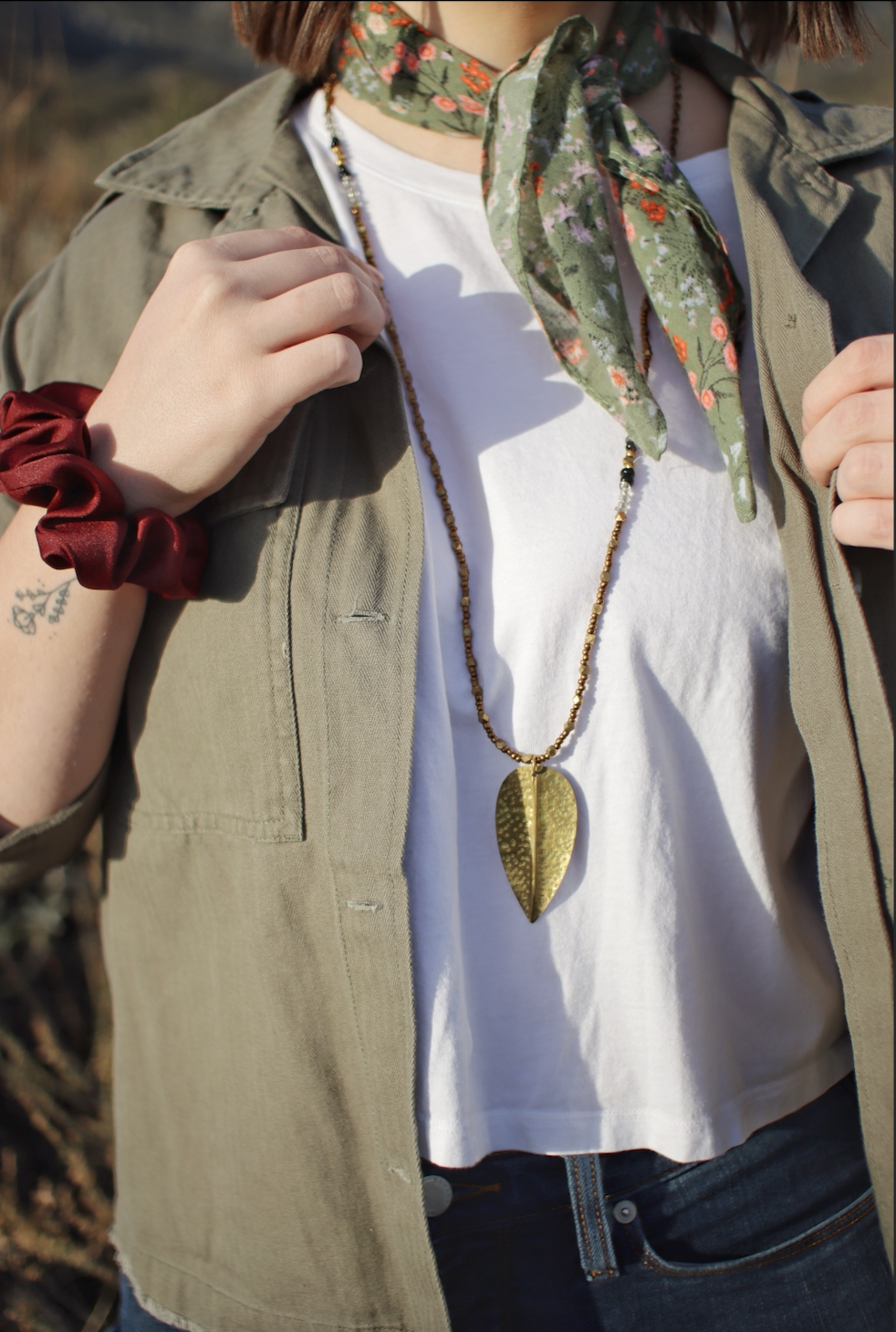 Brass Leaf Necklace