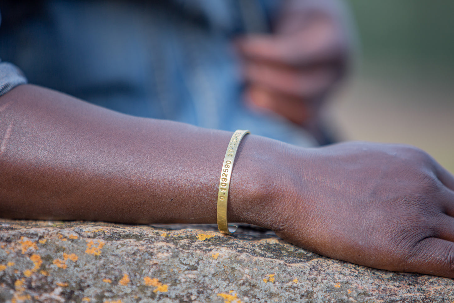 Coordinates Brass Bracelet