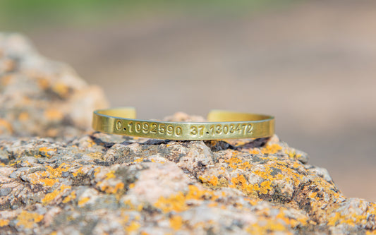 Coordinates Brass Bracelet