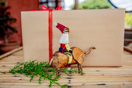 Santa on an Elephant Ornament