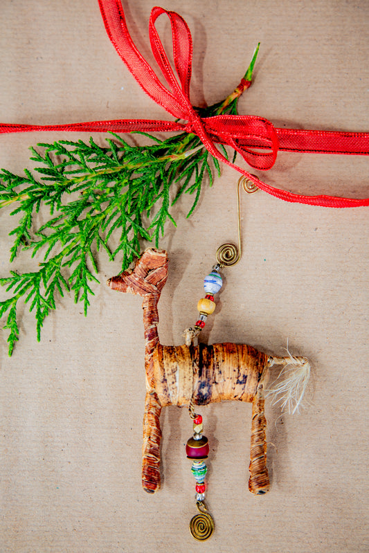 Banana Bark Animal Ornament