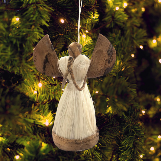 Praying Sisal Angel Ornament