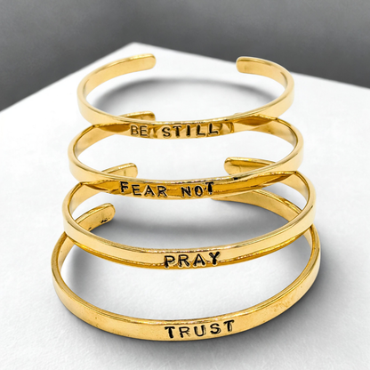Living Word Brass Cuff Bracelet