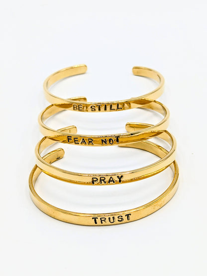 Living Word Brass Cuff Bracelet