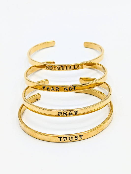 Living Word Brass Cuff Bracelet