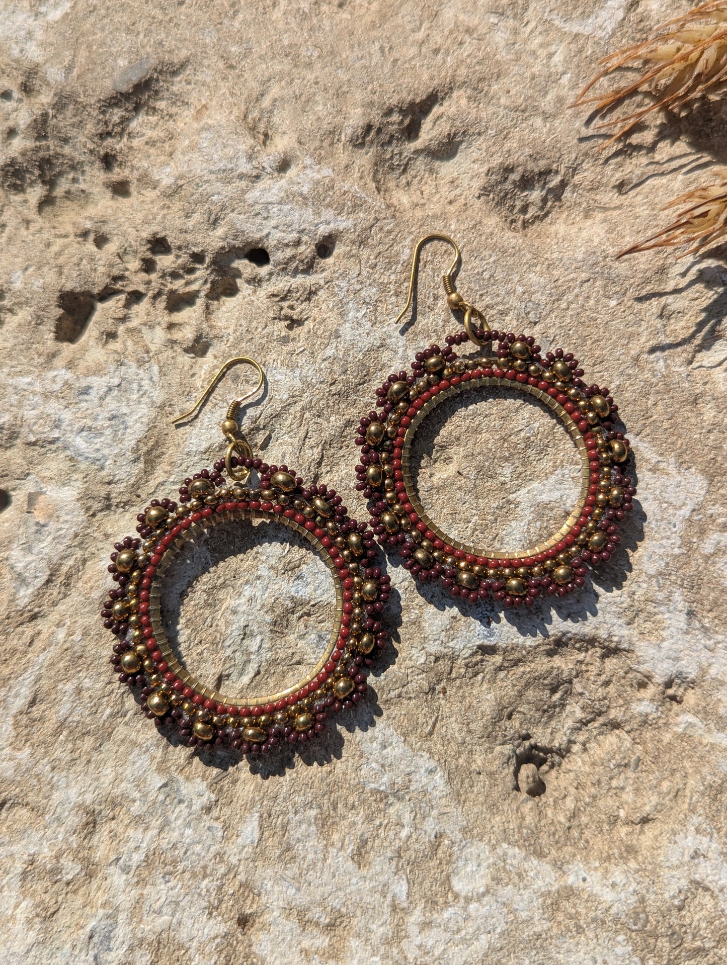Circle of Hope Beaded Flower Earrings