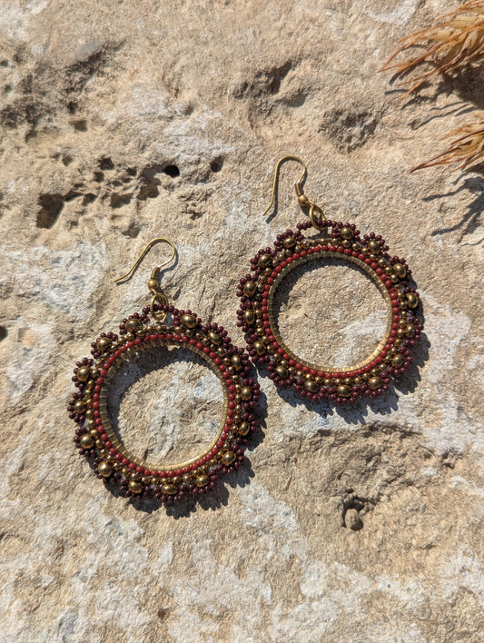 Circle of Hope Beaded Flower Earrings