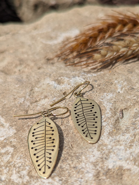 Stamped Leaf Earring