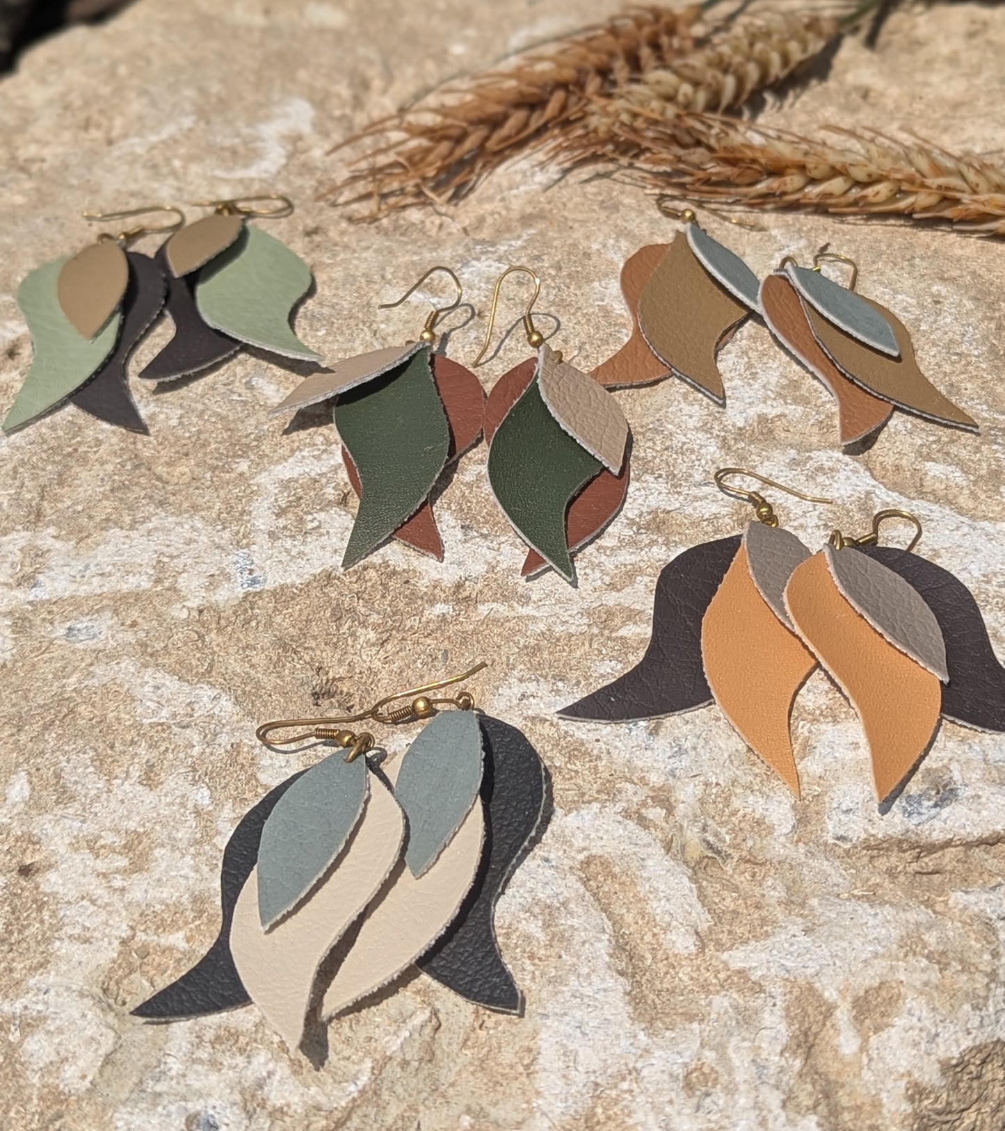 Leather Autumn Earrings
