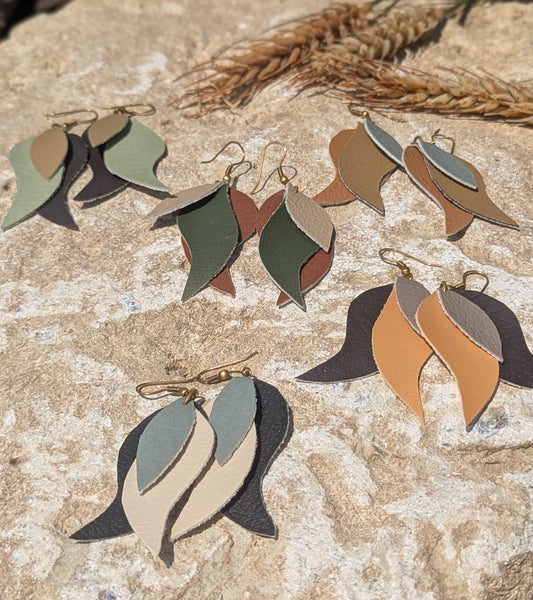 Leather Autumn Earrings