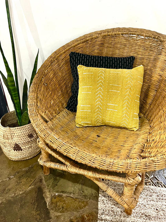 Yellow Mud Cloth Pillowcase