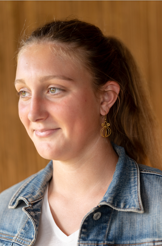 Wire Pumpkin Earrings