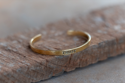 Living Word Brass Cuff Bracelet