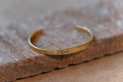 Living Word Brass Cuff Bracelet