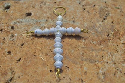 Paper Beaded Cross Ornament