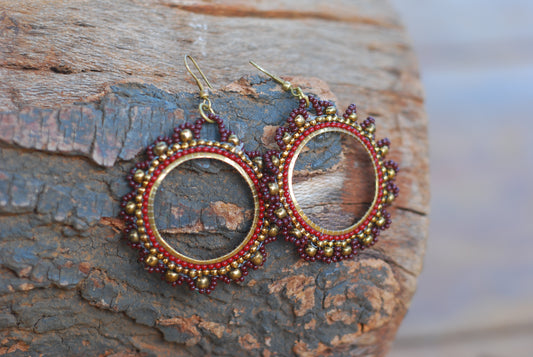 Circle of Hope Beaded Flower Earrings