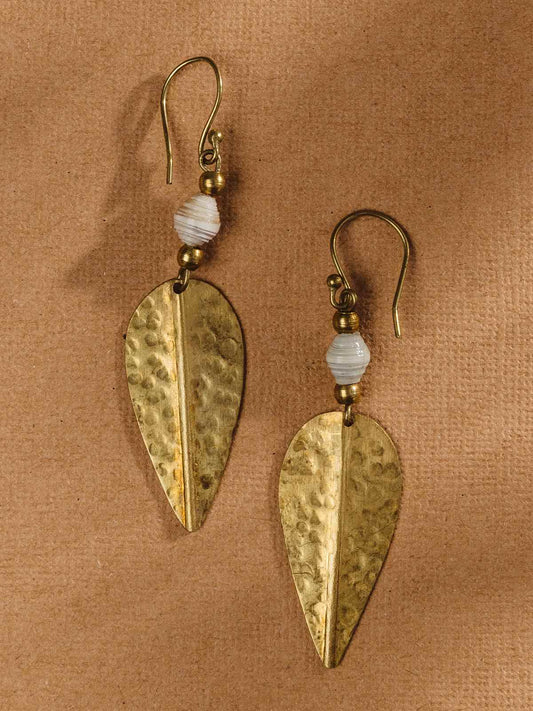 Brass Leaf Earrings