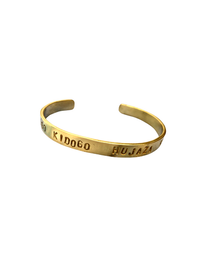 Brass Bracelet With Swahili Proverb--Helps Support Our School in Kenya