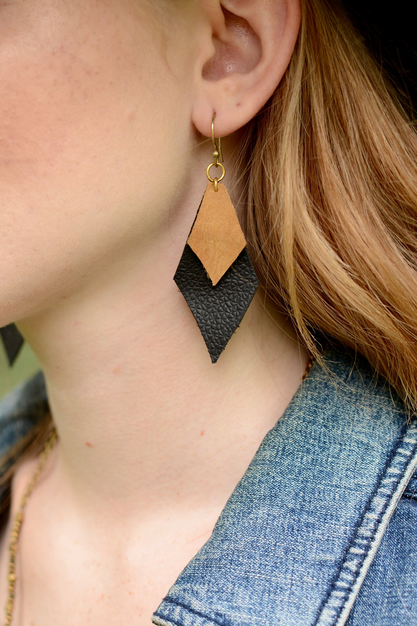 Geometric Leather Earrings