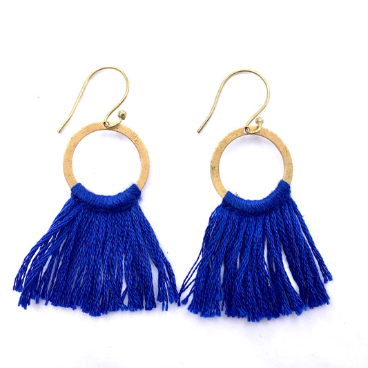 Ocean Blue Fringe Earrings