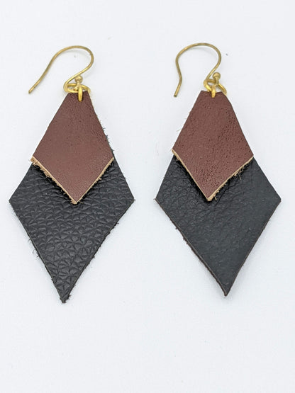 Geometric Leather Earrings