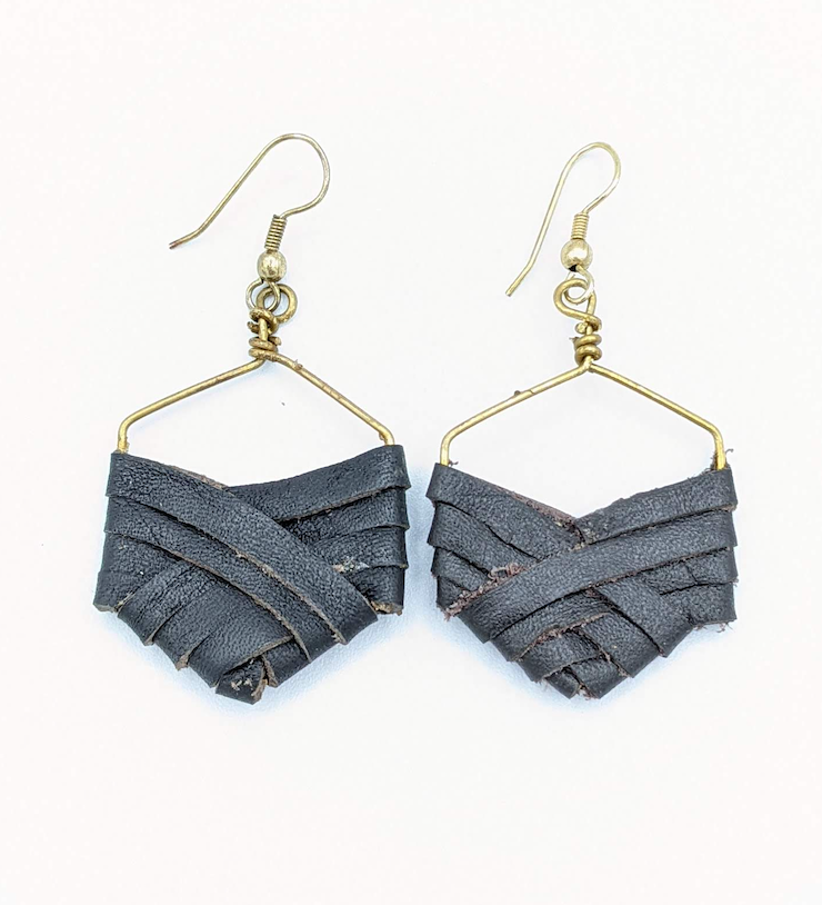 Leather Woven Earrings